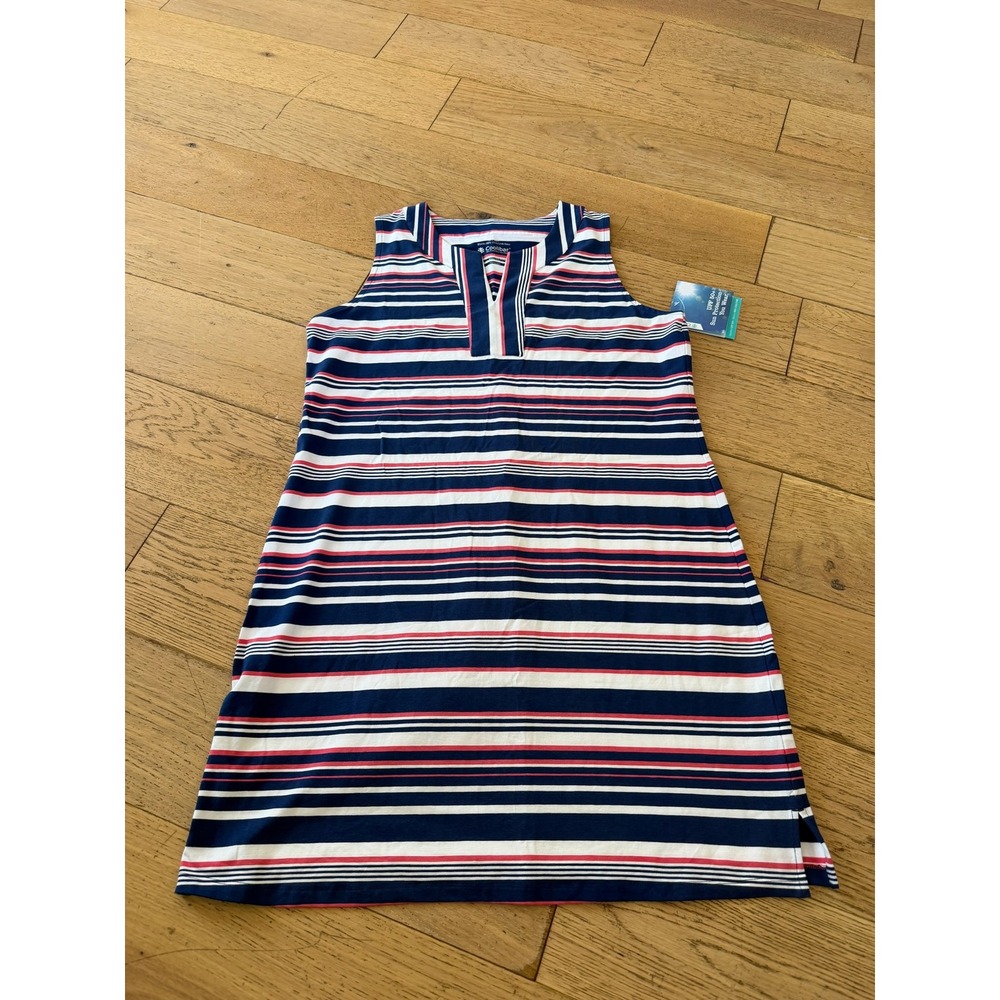 Coolibar Oceanside Tank Dress Striped‎ UPF 50+ Sun Protection SIZE: L NWT (406)